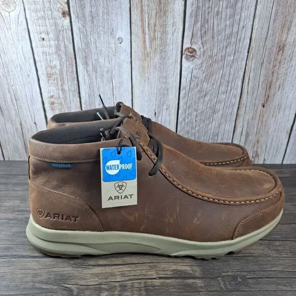 Ariat Spitfire H2O Moc Toe Men's Sz 13 Wide (EE) Leather Boot Reliable Brown